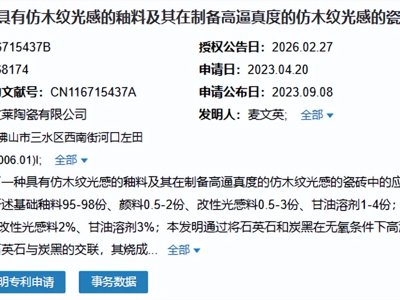 广东陶企创新成果密集涌现：东鹏、鹰牌、欧神诺等多家企业获多项专利授权