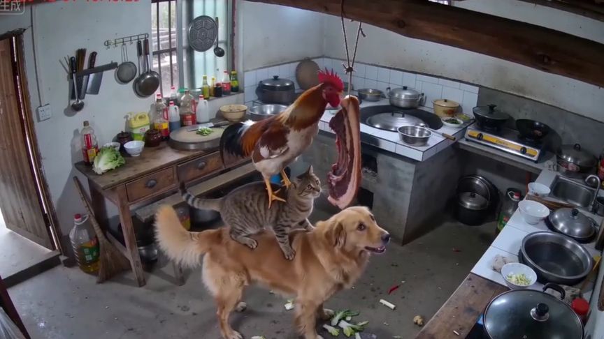 监控下的一幕#三小只又来零元购啦#搞笑 #农村生活 狗狗迷惑行为